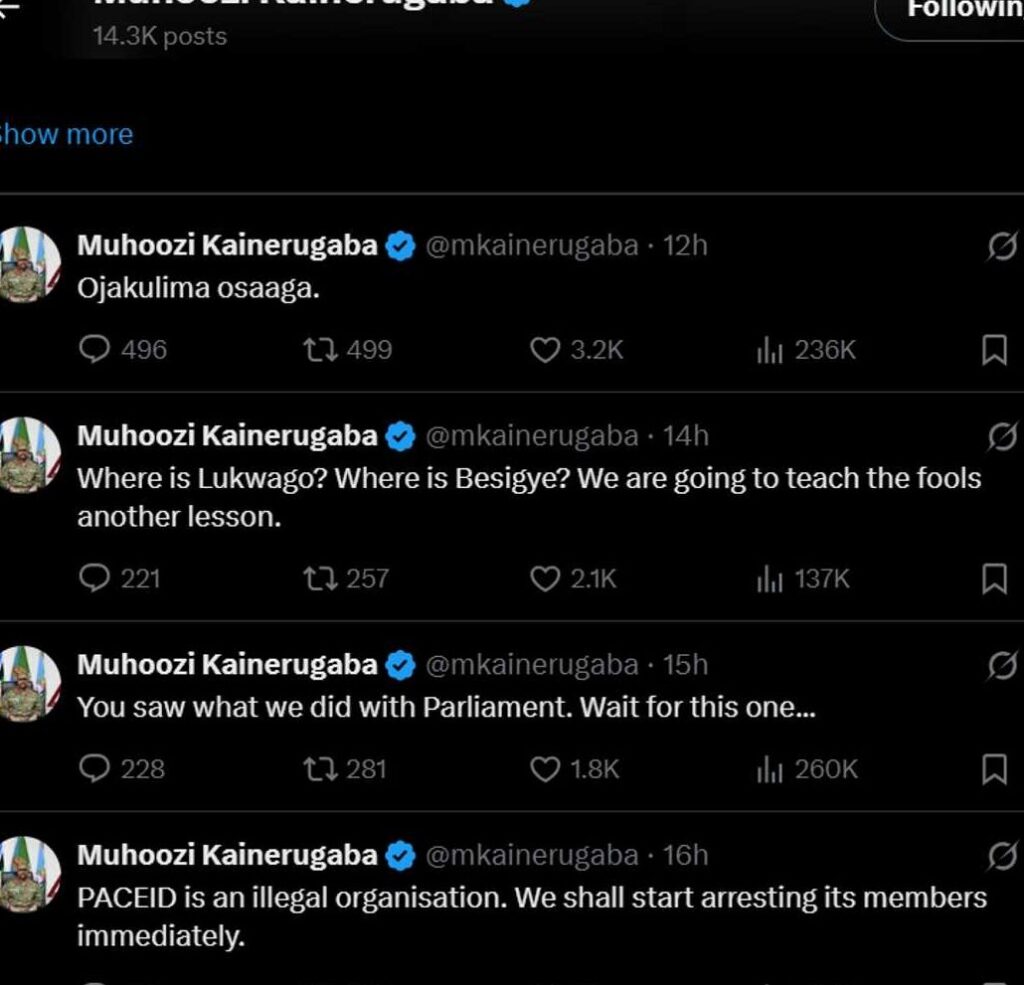 Uganda Power Struggle Spills Over: Muhoozi's PACEID Crackdown Claims Its First Casualty — Matthew Bagonza, PACEID, Muhoozi Kainerugaba